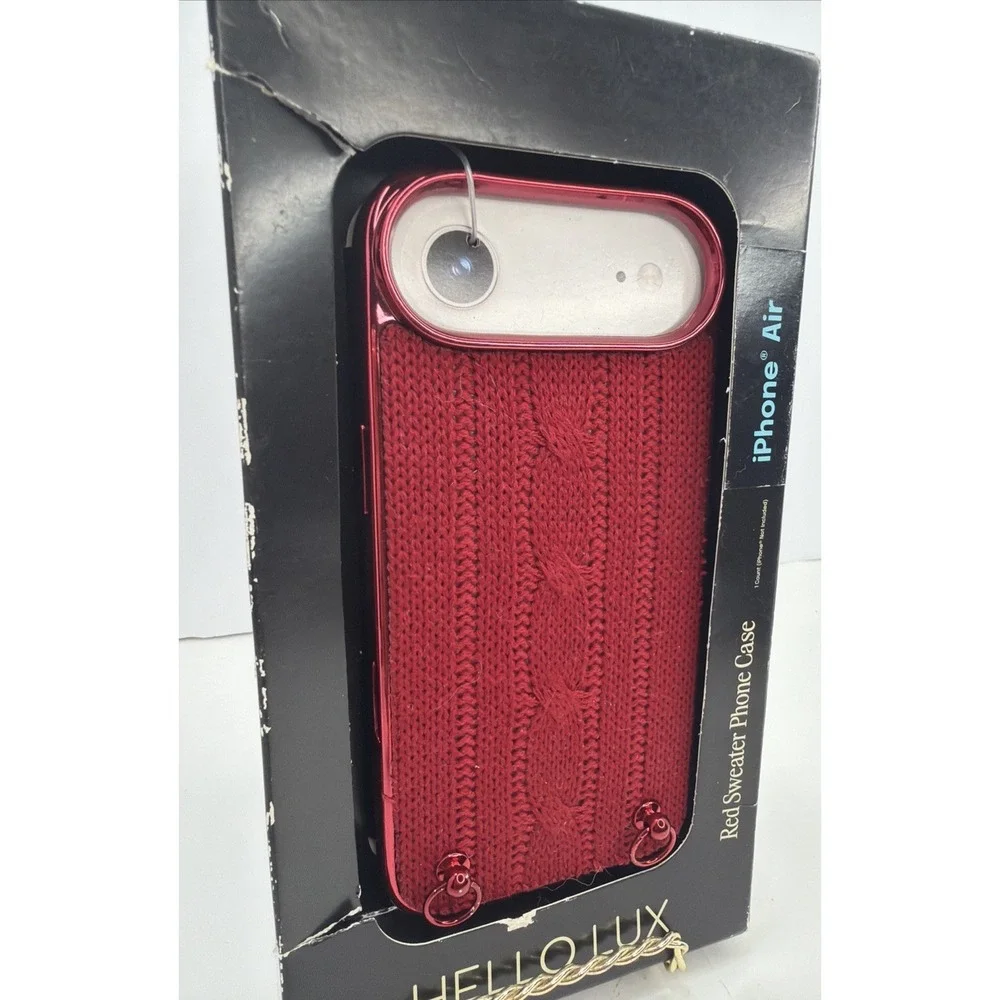 HELLO LUX Red Sweater Fabric Fitted Case Skin for iPhone Air Apple Phone